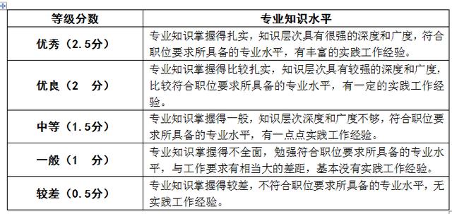 结构化面试评分标准及评分细则